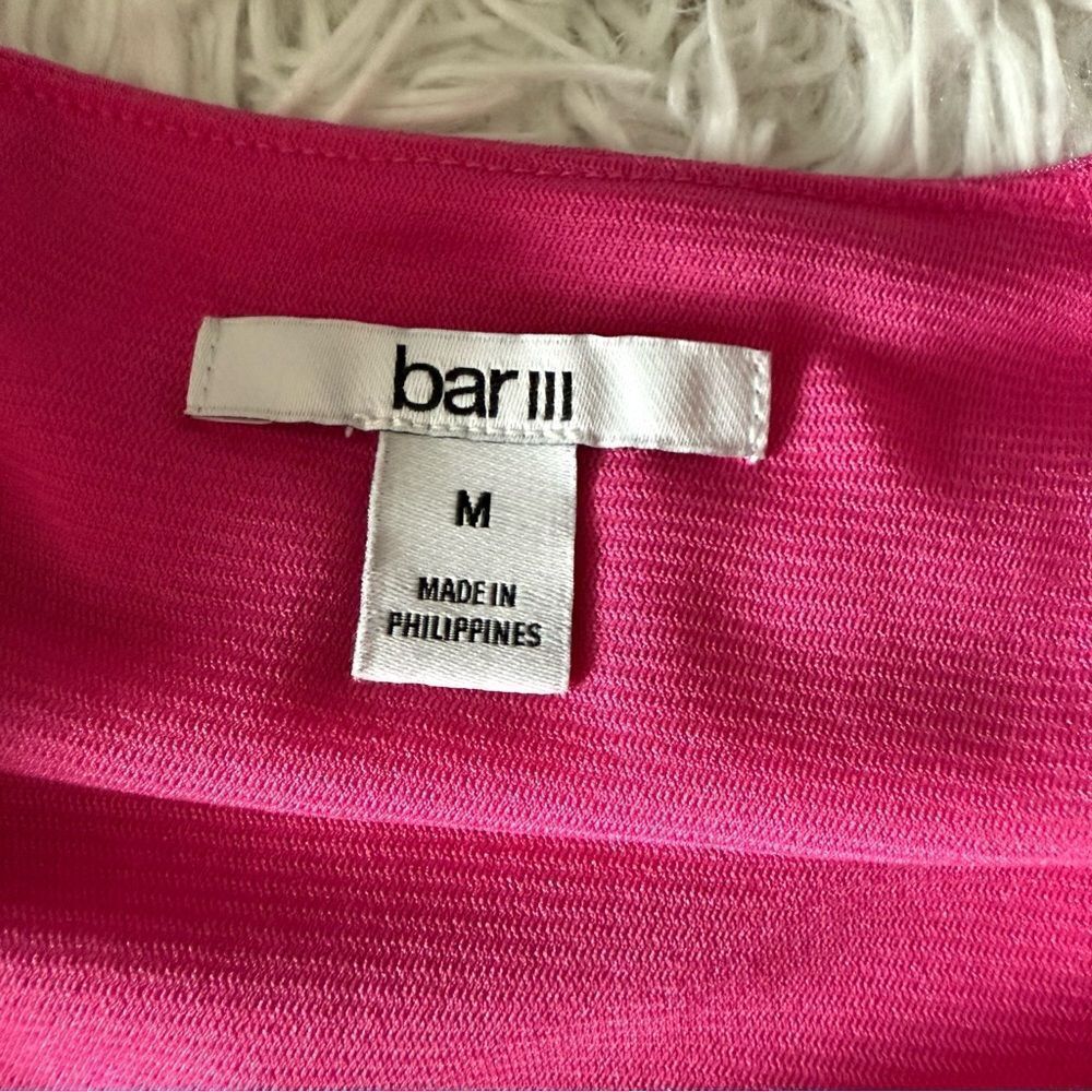 Bar III Barbiecore Pink Stretch Pencil Midi Dress with Cut Out Sides Size M - Picture 4 of 5